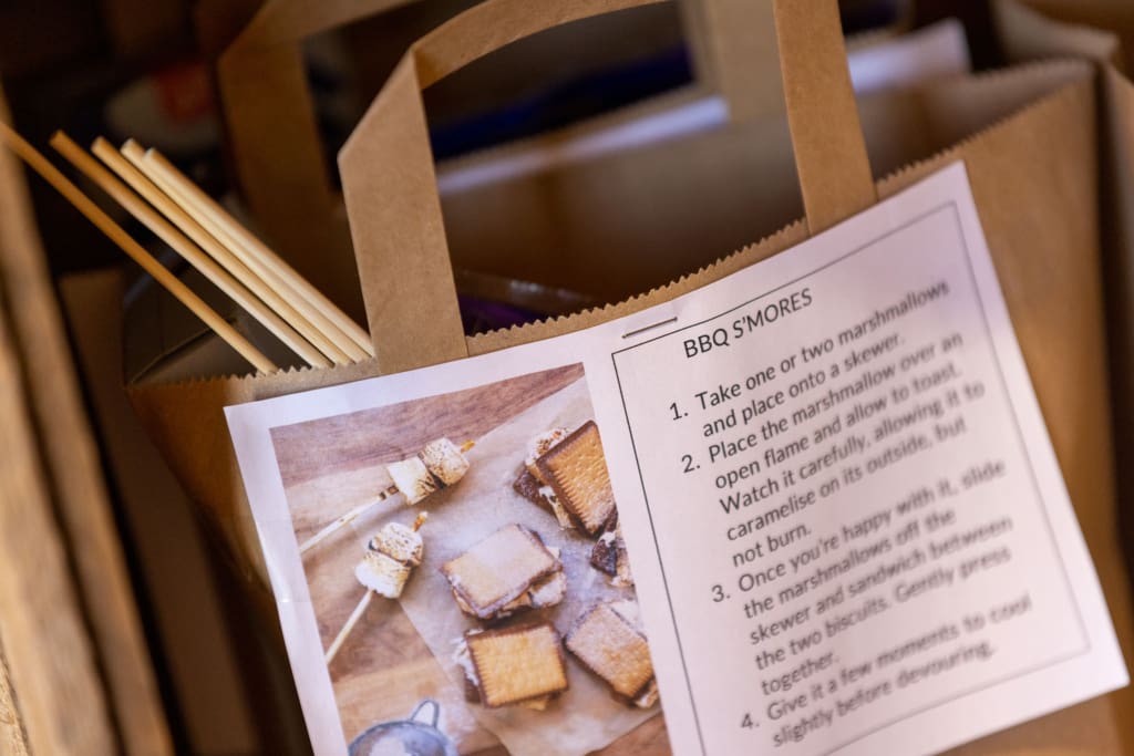 Smores kits for the firepit at The Beeches Glamping Cornwall
